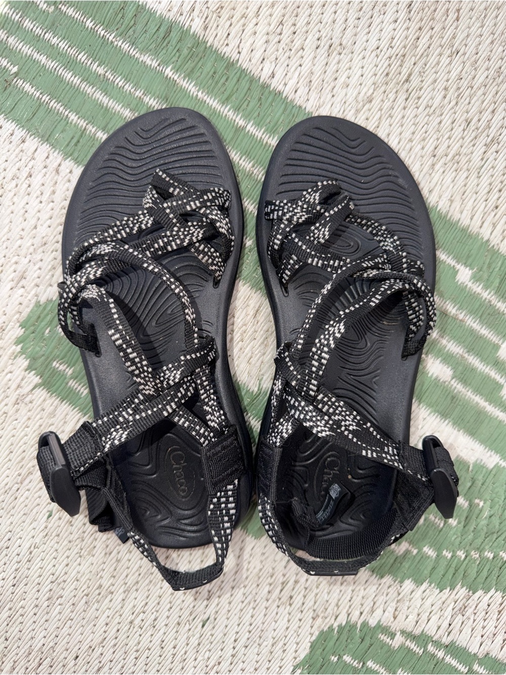 Chaco Women's Black & White Strappy Sport Sandals